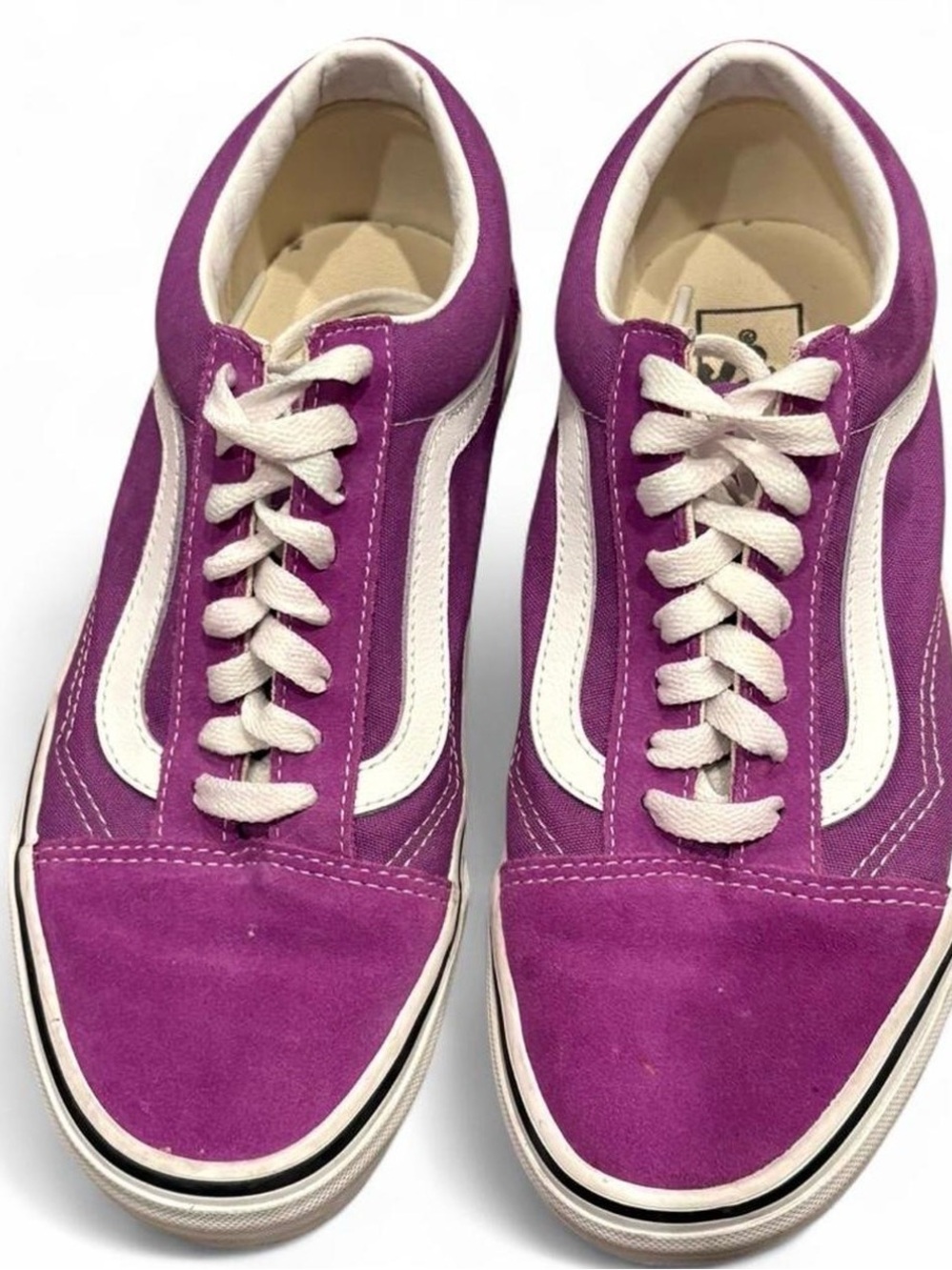 Vans Purple and White Old Skool Athletic Shoes